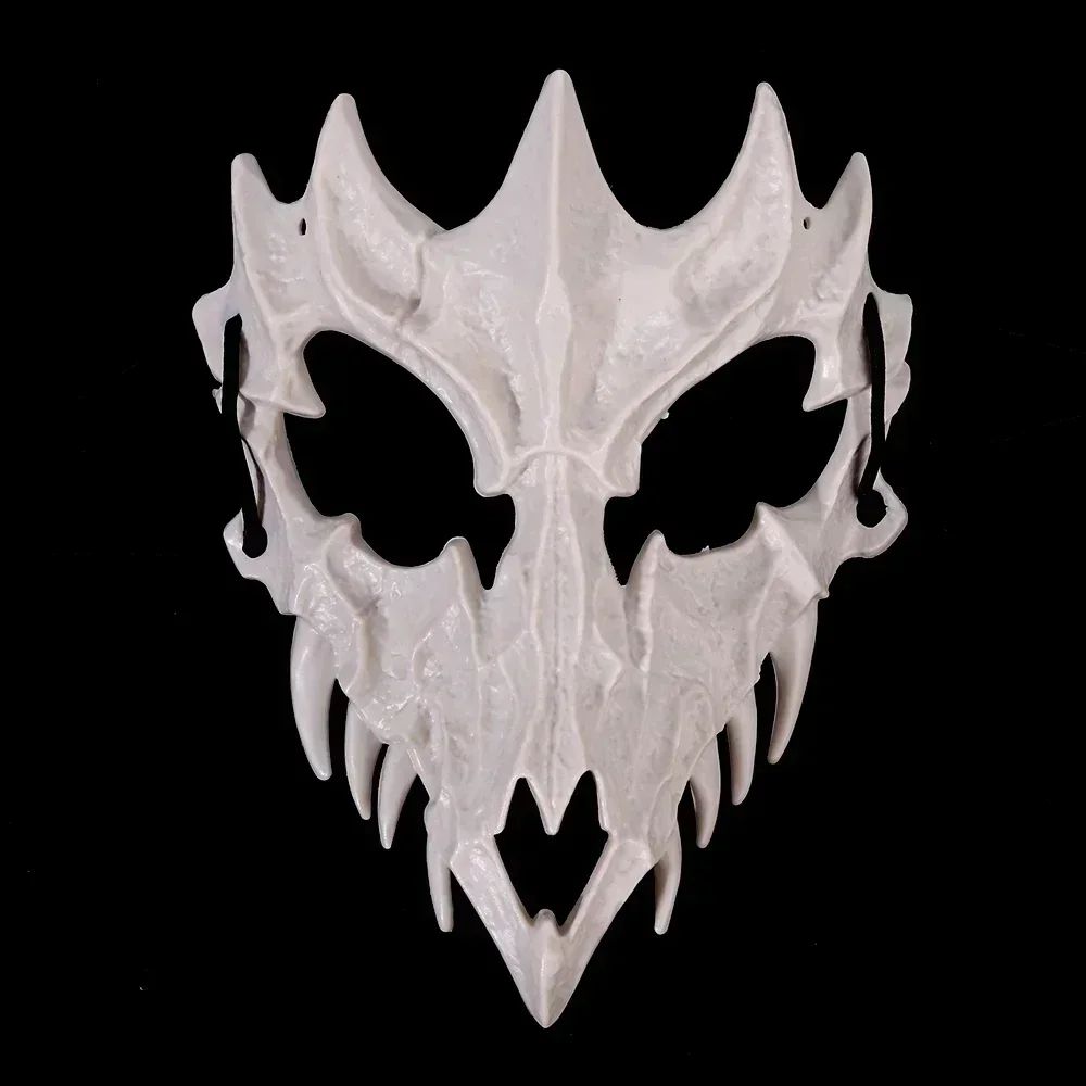 Halloween Skull Mask Long Teeth Demon Skeleton Half Face Cosplay Party Mask Scary Horror Wolf Dragon Tiger Costume Accessory