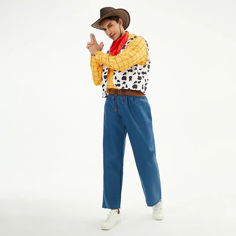 2026New Halloween Woody Costume Family Matching Outfits Couple Cosplay Woody Sheriff Clothes Carnival Sheriff Cowboy Fancy Dress