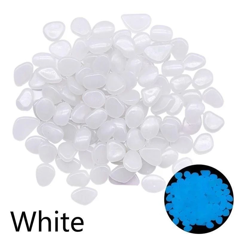 500pcs Luminous Stones Glow In The Dark Pebbles Glowing Stones Outdoor Walkways Home Garden Yard Decor Fish Tank Pebble Rocks