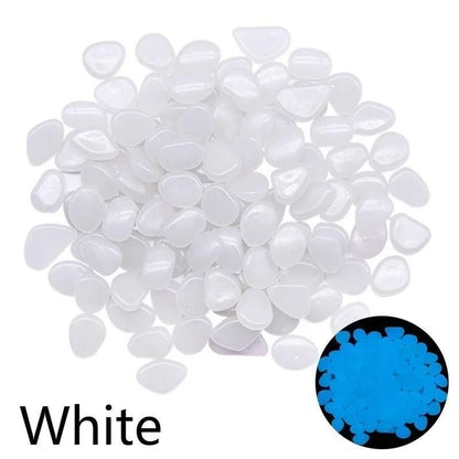 500pcs Luminous Stones Glow In The Dark Pebbles Glowing Stones Outdoor Walkways Home Garden Yard Decor Fish Tank Pebble Rocks