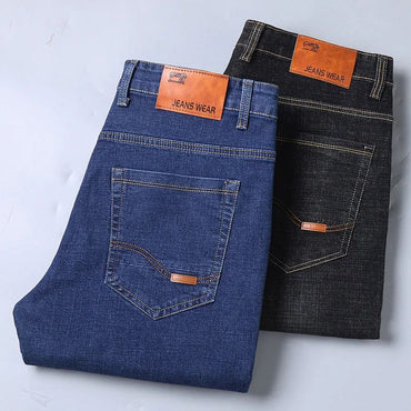2025 Men's New Men's Fashion Casual Jeans Classic Style Casual Stretch Slim Fit Jeans Men's Denim Pants Black Blue Men's Style