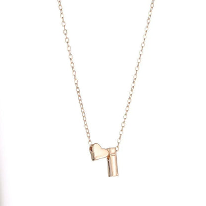 Colar Minúsculo com Pingente de Coração e Letra Inicial, da SUMENG Fashion, Banhado a Ouro ou Prata, Choker com Nome para Mulheres, Joia de Presente