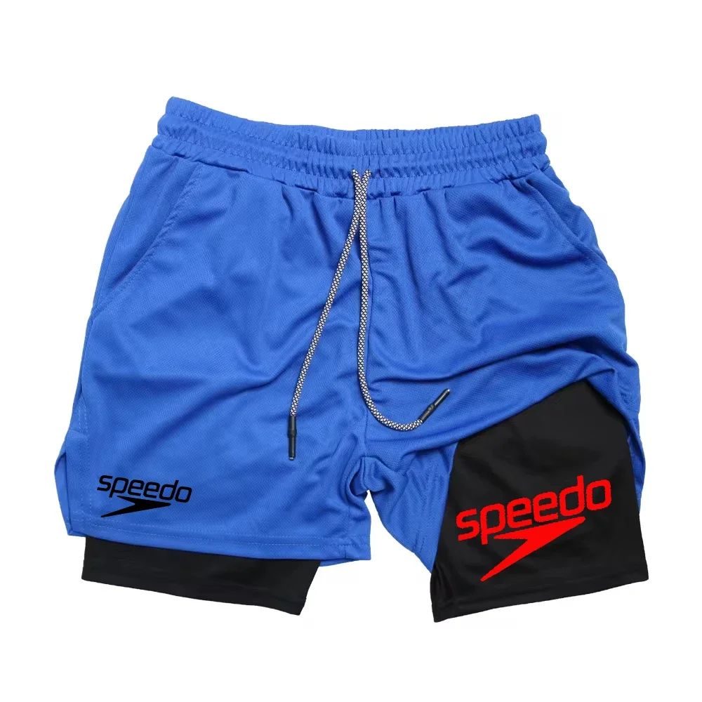 Fitness 2-in-1 training shorts, suitable for men, beach running quick-dry shorts, outdoor sports shorts, fitness basketball shor