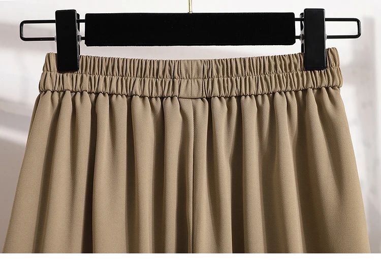 Ladies' Summer High Waist Plus Size Skirts 2026 Mid To Long Flowing Suit Skirt New Style Casual Solid Color A-line Skirt