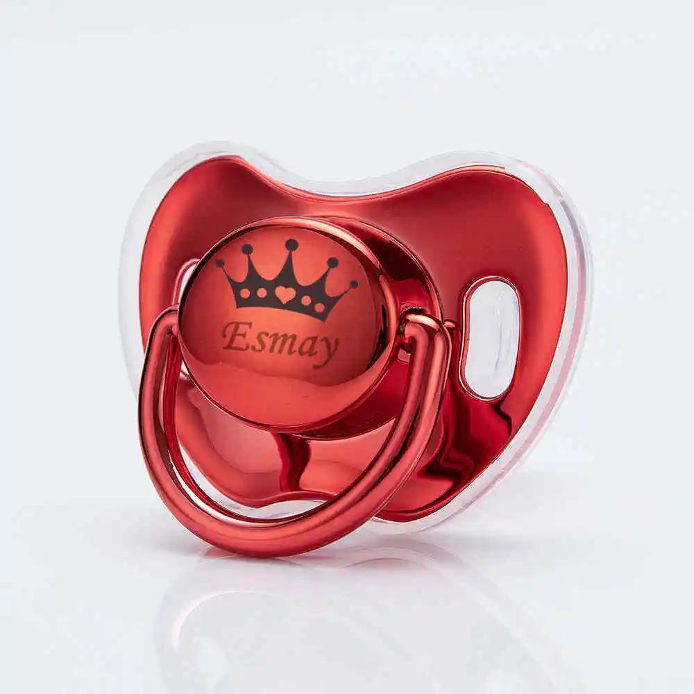 MIYOCAR personalized any name Metallic color pacifier dummy BPA free unique gift for new born baby shower