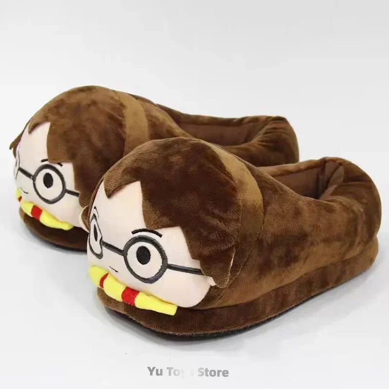 Chinelo de Algodão Fofo do Harry Potter, Quente e Grosso, para o Inverno, Unissex, para Ambientes Internos, Respirável, Presente Surpresa