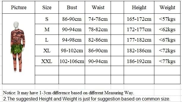 2026 Volwassen Halloween Maui Tattoo Kostuum Mannen Vrouwen Carnaval Feest Cosplay Outfits Anime Cartoon Inrollenspel Momming