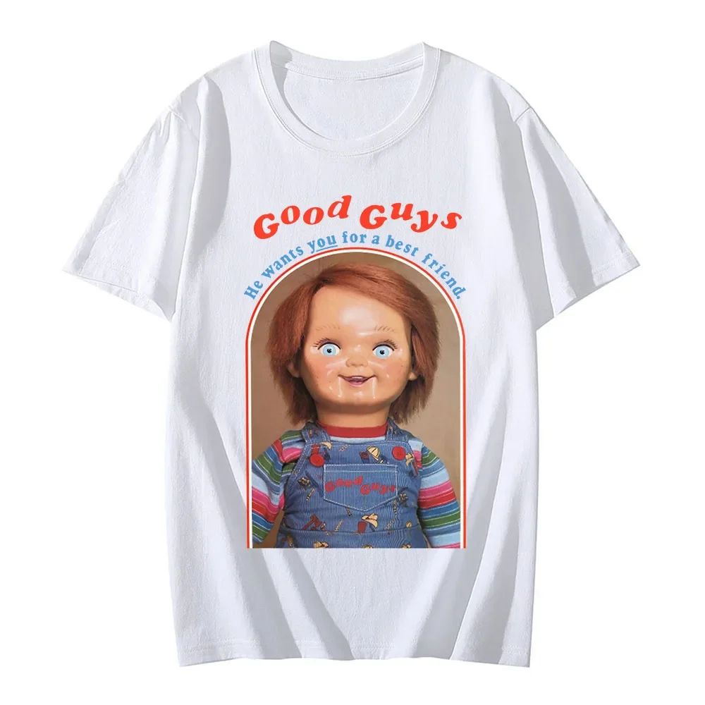 New Chucky Cotton T-Shirts Anime Graphic Print Women Fashion Casual Short Sleeves T Shirt Harajuku Unisex Tees Tops Clothing