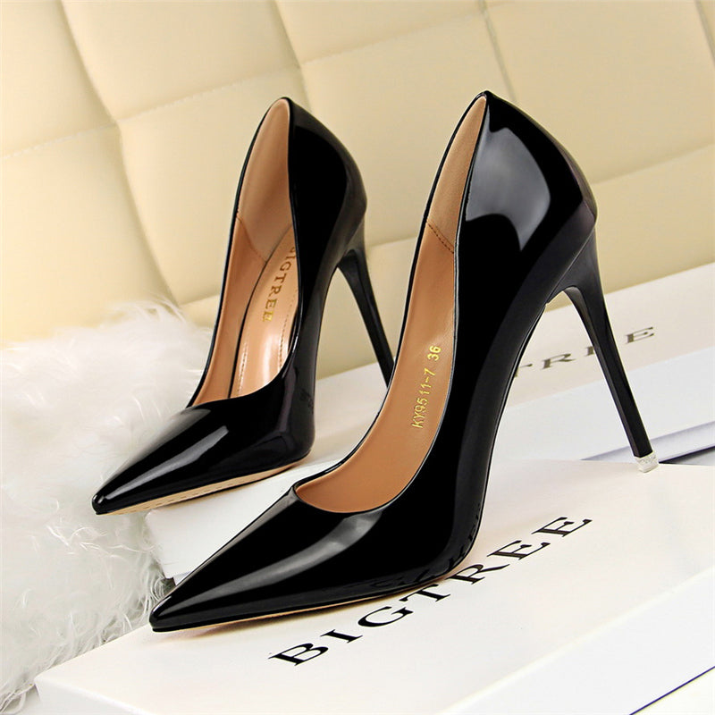 Women Mteallic Bronze Leather Pumps 7.5cm 10.5cm High Heels Lady Stiletto Middle Heels Wedding Bridal Gold Silver Event Shoes