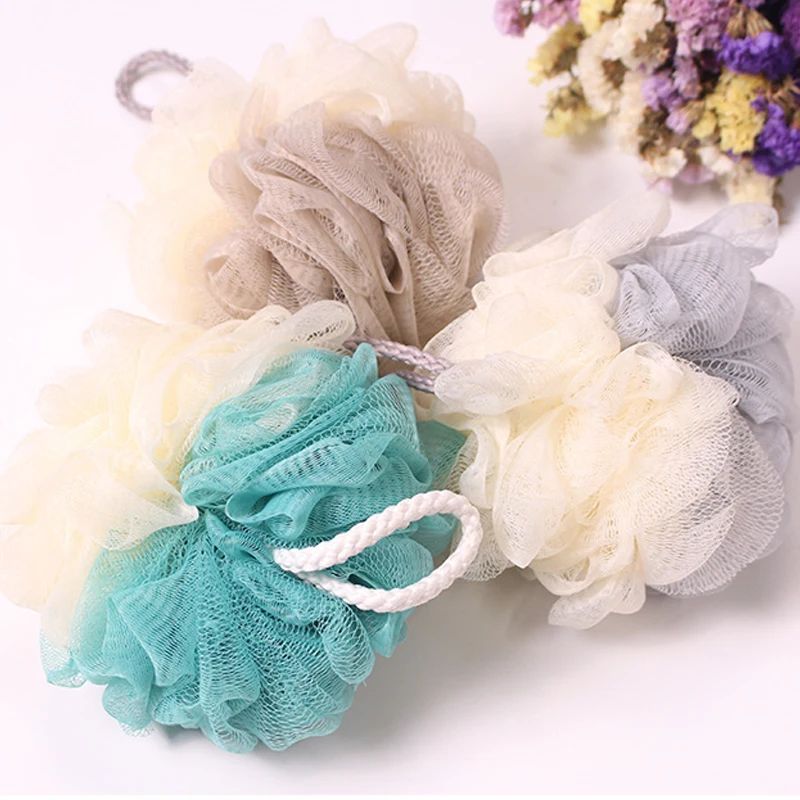1 Pc Soft Mesh Bath Sponge Balls Cleaning Brush Shower Puff Body Cleaner Exfoliating Scrubbers Bath Flower Bathing Accessories