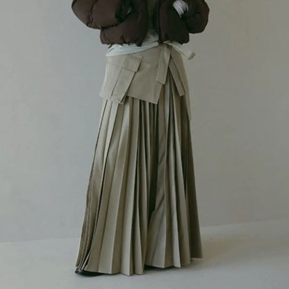 Spring Summer Vintage Japanese Casual Skirts Women Three-dimensional Two-piece Skirt High Waist All-match Pleated Faldas Mujer