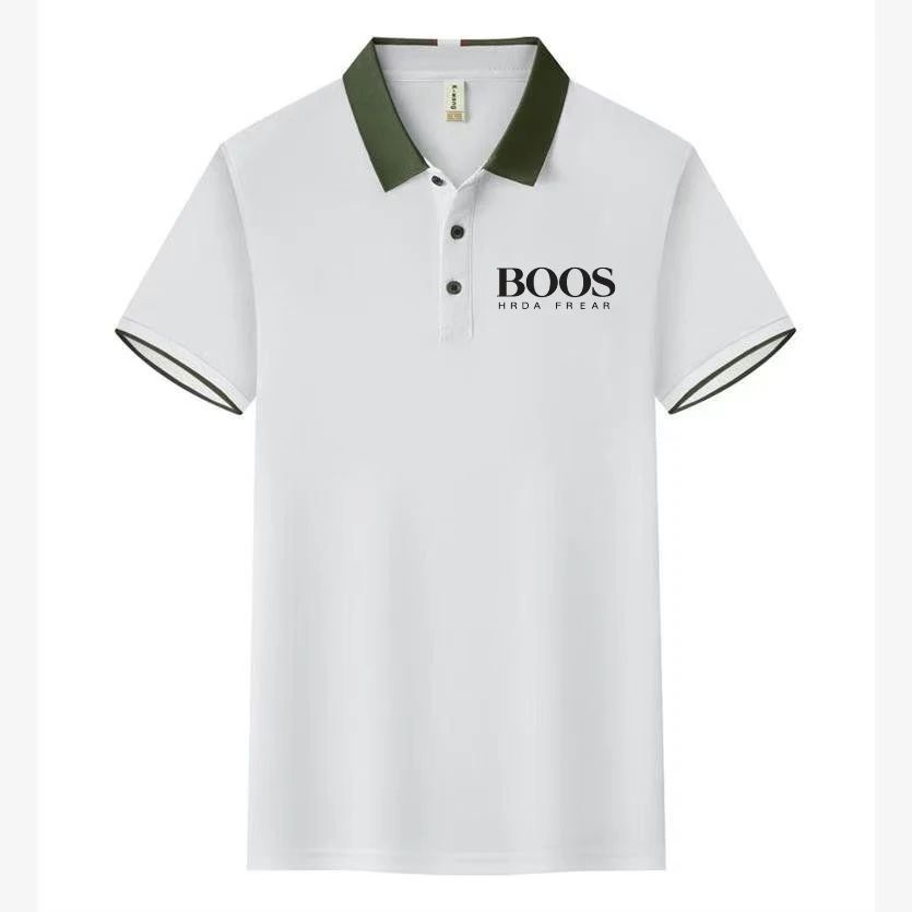 Men's New Embroidered Business Casual Short Sleeved Polo Shirt, Fashionable Short Sleeved Comfortable Breathable Top