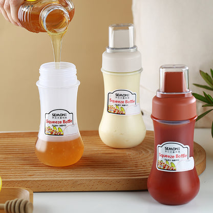 Frasco Espremedor Poroso para Molhos 350ML Garrafa para Molho de Tomate Mel Salada Recipiente Dispensador de Condimentos de Cozinha para Ketchup Molhos BBQ Óleo