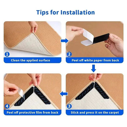 8/1Pcs Anti-Slip Carpet Sticker Self Adhesive Washable Rug Gripper Bath Mats Prevent Sliding Pads for Kitchen Bathroom Hallway