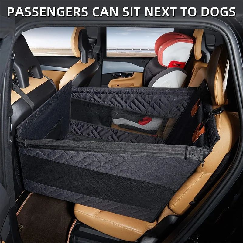 Cama Ninho para Carro para Pets, Extensor de Rede para Banco Traseiro de Cobertura Total para Carros, Impermeável e à Prova de Arranhões com Bolso de Malha para Cães de Todos os Tamanhos