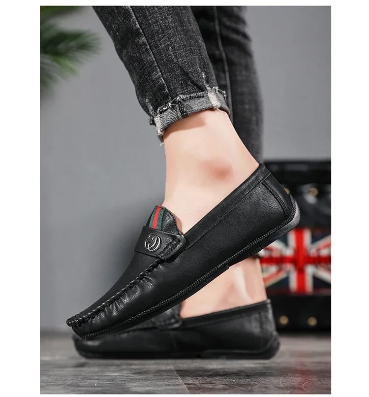 Men Driving Shoe Leather High Quality Breathable Slip on Men Casual Shoes Comfortable Light Men Loafers Formal Men Dress Shoes
