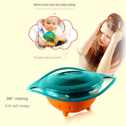 360 Degree Rotating Anti Overflow Feeding Tray Baby Training Rotating Balance Toy Children's Rotating Balance Bowl