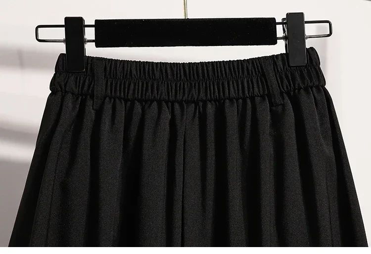 Solid Color Versatile Medium Length Skirt Pleated Plus Size A-Line Maxi Gown Cover Hip Spring Summer 2025 New Half-length Skirt