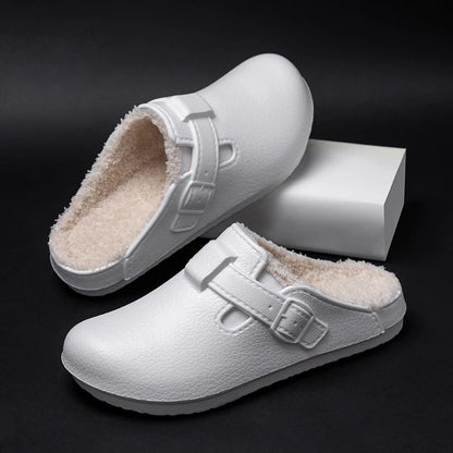 Men Plush Lined Outdoor Anti-slip Garden Shoes Warm Fuzzy Slippers For Women Winter New Cotton Slippers Fuzzy Home Slides