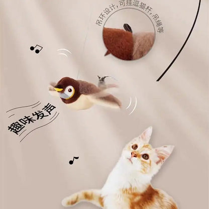Brinquedo Interativo Hot Cat Catnip Elétrico Pássaro (com Catnip) Cães Gatos Brinquedo de Pelúcia Ranger Ativado por Toque USB Recarregável para Pets