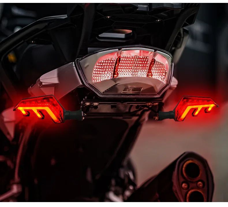 Luzes de Seta de LED Asas de Anjo 12V - Modificação de Luz de Freio Sequencial para Motocicletas e Veículos Elétricos