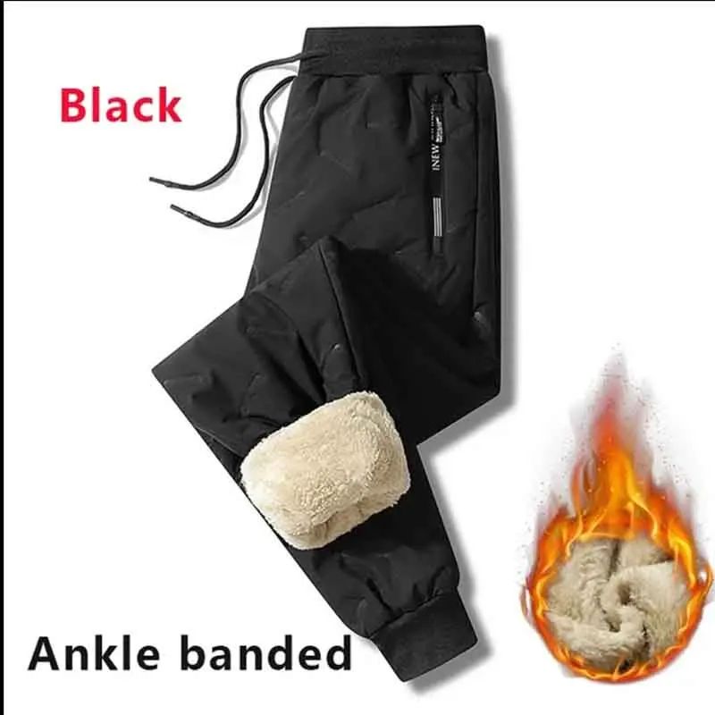 2025 Men's Winter Sweatpants Plush Thick Fleece Lambswool Thermal Casual Waterproof Windproof Warm  Trousers