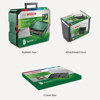 Conjunto de caixas de ferramentas empilháveis Bosch System Box, caixa de ferramentas multifuncional empilhável