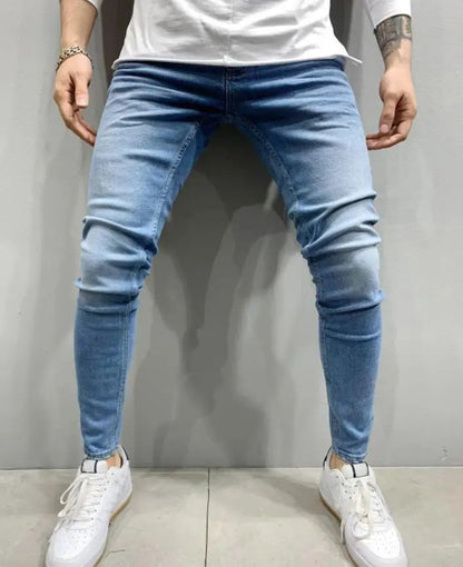 New Style Men's Hip Hop Slim Fit Jeans You And Smooths Your Silhouette Ripped Small Footwear Amazon WISH Badge Plus Size Jeans N