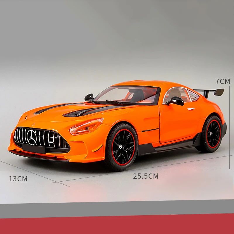 Grande 1:18 Mercedes Benz GTR Miniatura de Carro de Liga Leve Coleção Simulação Diecast Som e Luz Veículo Brinquedos Carro Para Presentes Infantis