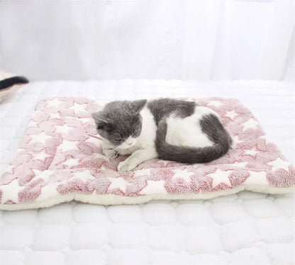 Tapete para Animais de Estimação Espessado Outono/Inverno Canil Quente Manta para Gatos/Cães Tapete Antiderrapante de Flanela Macia de Algodão para Cães Pequenos e Grandes
