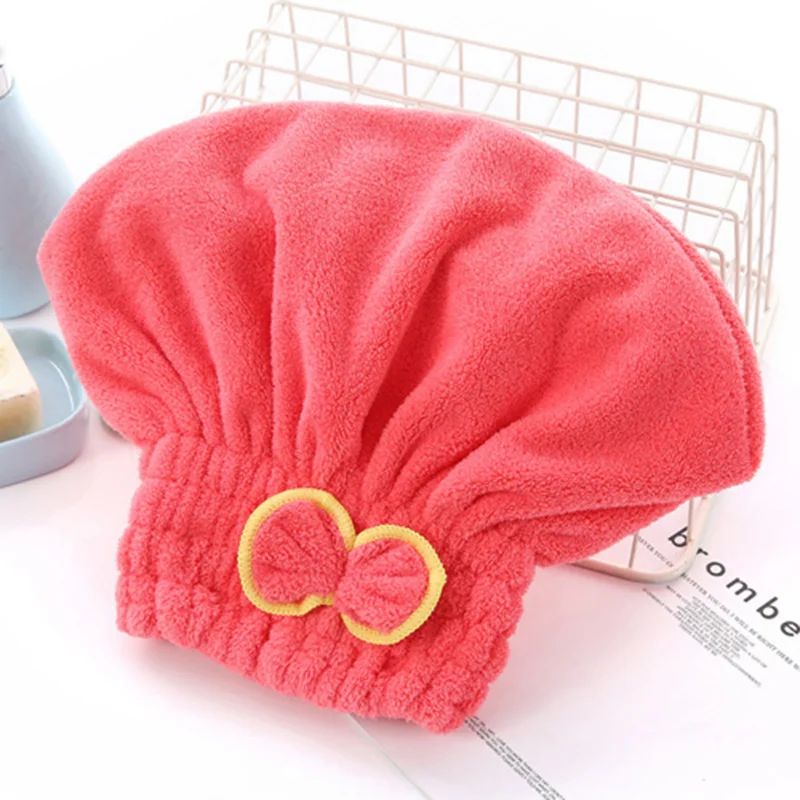 Microfibre Quick Hair Drying Bath Spa Bowknot Wrap Towel Hat Cap For Bath Bathroom Accessories Shower Cap for Women Hair Cap