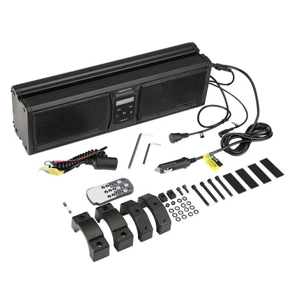 UTV 16in Speaker Metal Sound Bar IP65 Waterproof Golf Cart Sound Bar ATV Speaker Bluetooth with RGB Fits 1.25 in - 2 in Roll Bar
