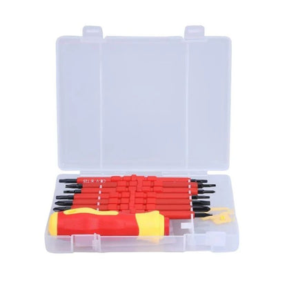 Kit de Ferramentas para Eletricistas 13/15pçs 1000V Chaves de Fenda Isoladas Intercambiáveis Magnéticas com Pontas Fenda Kit de Reparo para Eletricistas