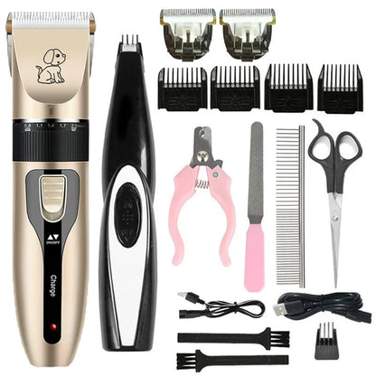 Máquina de Tosa Elétrica para Cães, Kit de Cuidados para Animais de Estimação Recarregável, Aparador de Pelos para Gatos, Cortador de Pelos, Removedor Silencioso, Máquina de Lixar Unhas