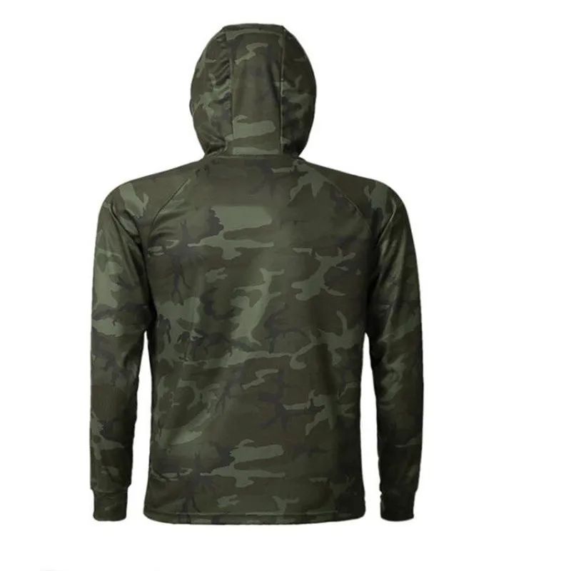 Novo Estilo Masculino Roupa de Pesca Secagem Rápida Proteção Solar Camisas de Pesca Leve Manga Longa Camisa de Pesca com Capuz e Zíper