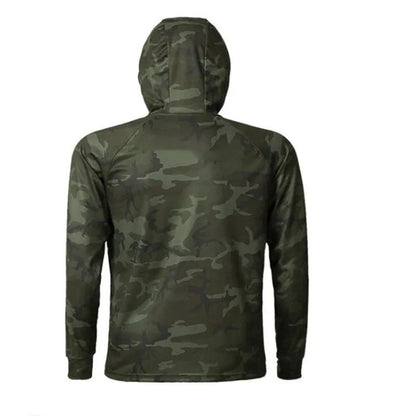 Novo Estilo Masculino Roupa de Pesca Secagem Rápida Proteção Solar Camisas de Pesca Leve Manga Longa Camisa de Pesca com Capuz e Zíper