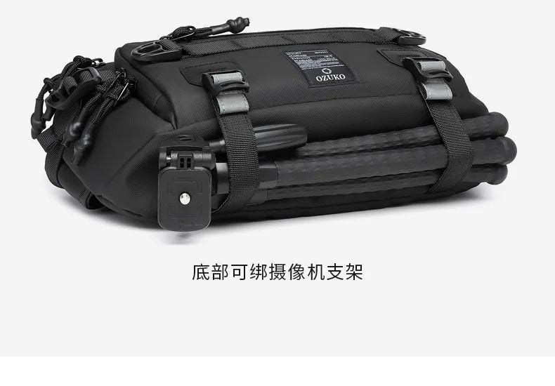 OZUKO  Tactical bag Fanny Pack Outdoor Sports Tactical  Multifunction Waterproof Male Chest Bag Mens Crossbody Bags