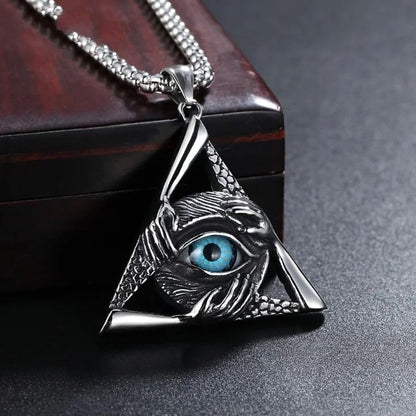 Eye of Horus, Eye of God Necklace, Rotatable Evil Eye Pendant, Men's Trendy Retro Weird Egyptian Amulet Jewelry