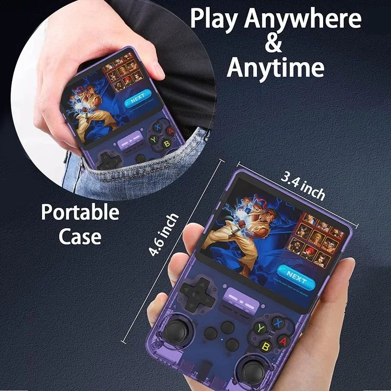 R36S Handheld Retro Game Console Classic ARKOS System 3.5 Inch Portable Video Gaming Console with Single Card for Kids Gift