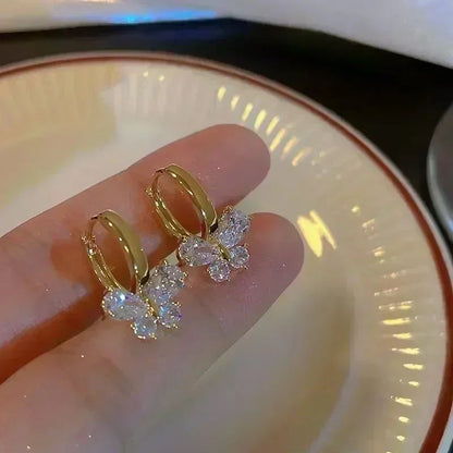 Brincos Femininos Coreanos Retrô Esmaltados em Formato de Flor Vermelha para Mulheres, Brincos Delicados, Presente de Joia de Noivado para Casal de Luxo