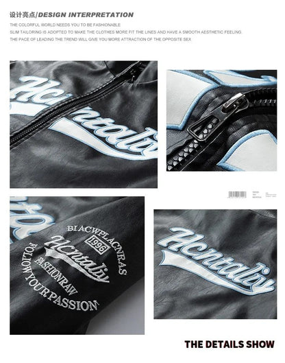 2025 New Men's Leather Jacket Spring Autumn Men Motorcycle Leather High Quality Jacket Coat Male Stand Collar Windproof Overcoat