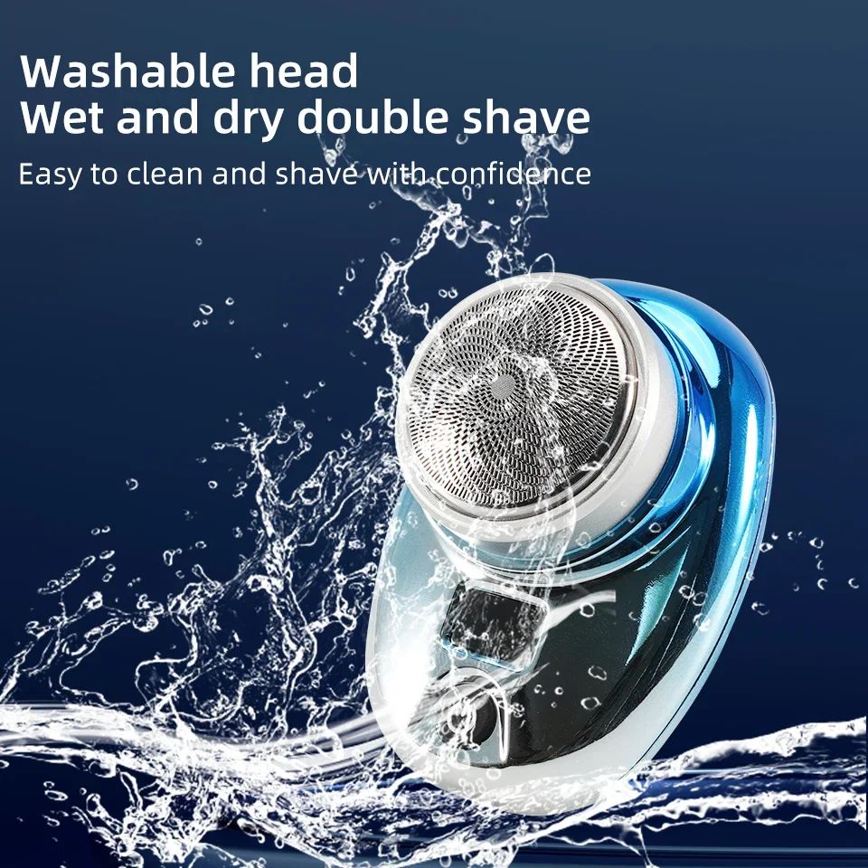 Portable Mini Electric Rechargeable Shaver Digital Power Display Mens Razor Waterproof Cordless Razor Beard Shaver for Face Body