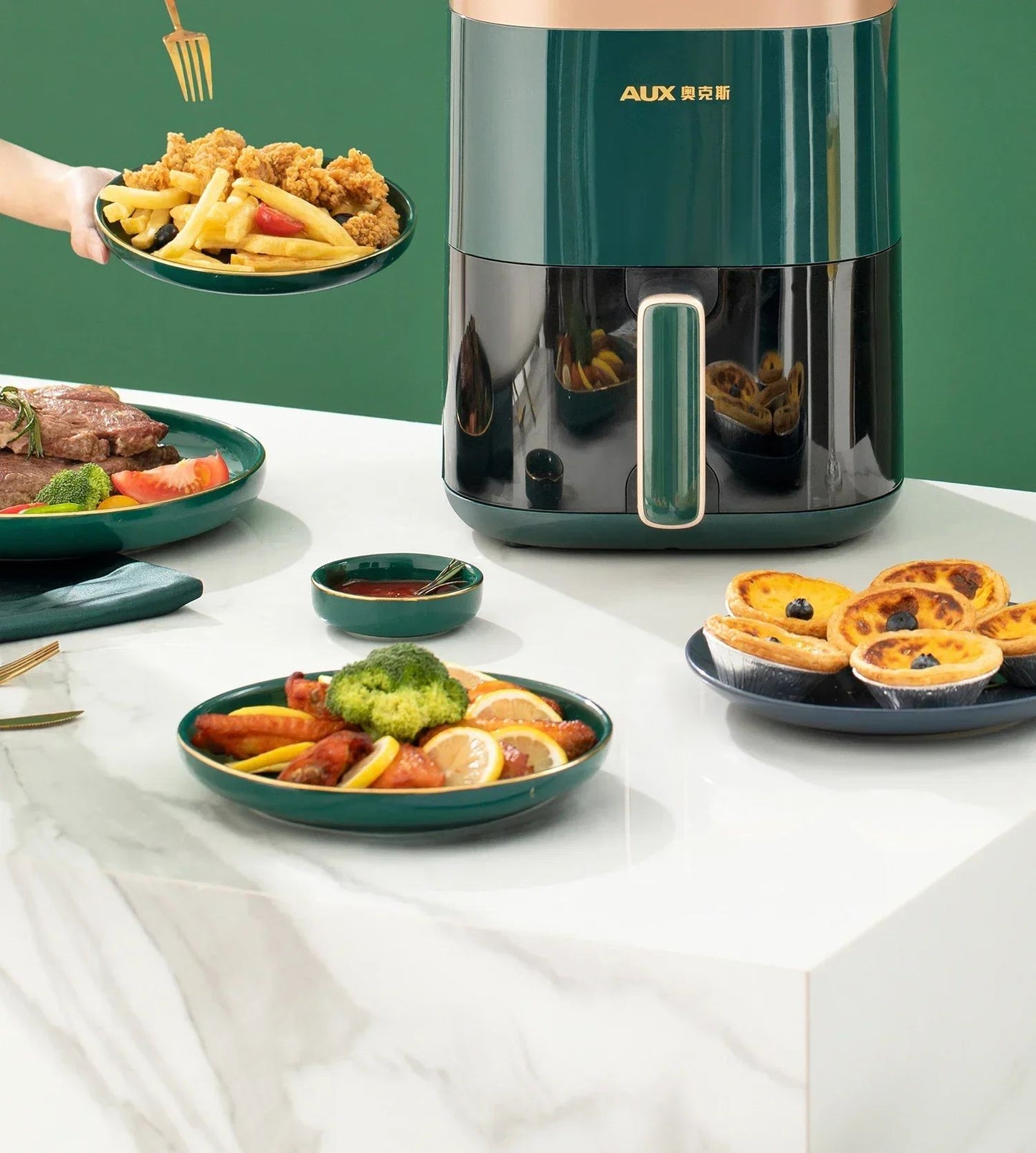 220V AUX Air Fryer and Oven Combo: Multifunctional, Fully Automatic, No Oil Technology, Easy-to-clean AF