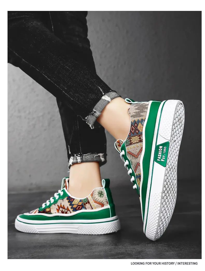 Men's Canvas Fashion Sneakers Trend Hot Sale Comfortable Man Casual Shoes Outdoor Non-slip Breathable Men Shoes Casual