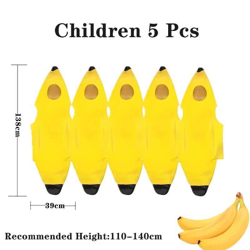 Child/Adult Banana Cosplay Halloween Christmas  Costumes Performance Costume Fruit Banana Costume Performance  Costume
