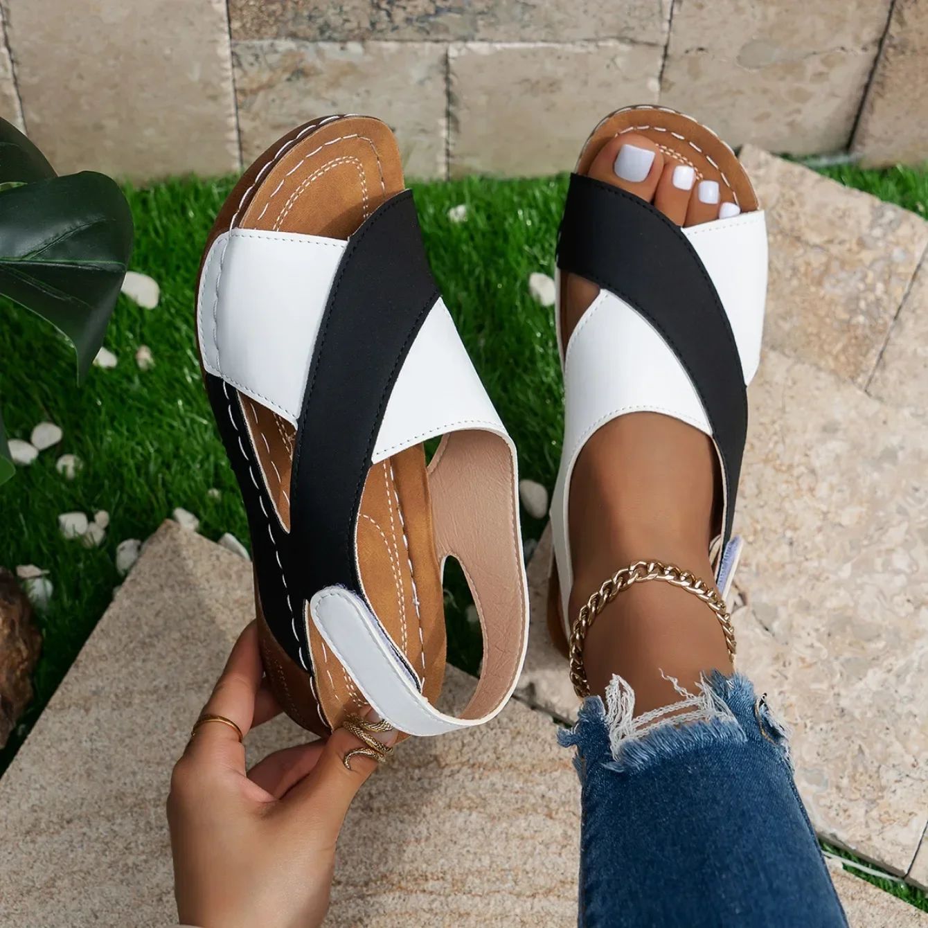 Women Wedges Sandals Summer New Fashion Sandals Lightweight Casual Sandals Shallow Outdoor Beach Shoes Women Sandalias De Mujer