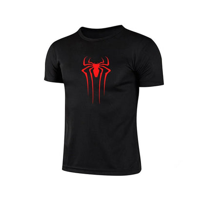 Men's Summer Casual Comfortable Spider print Man T-Shirt Sports Gym Sportswear Quick-Drying Breathable T Shirt