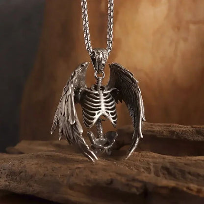 Colar Masculino Caveira Prisioneira Banhado a Prata, Acessório de Joia Gótica para Motociclistas, Punk Rock e Halloween