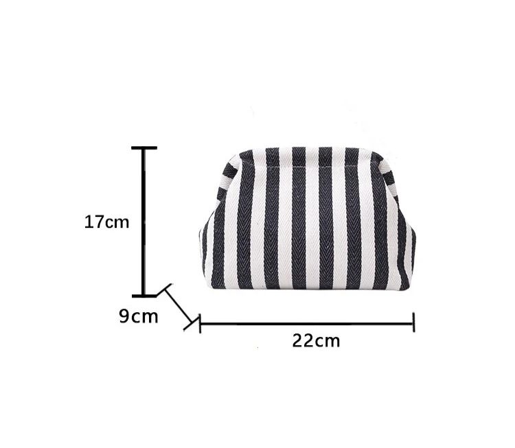 Summer Woven Crochet Striped Women's Handbag Large Capacity Knitted Beach Evening Bag Casual Ladies Colorblock Niche Cloud Bag