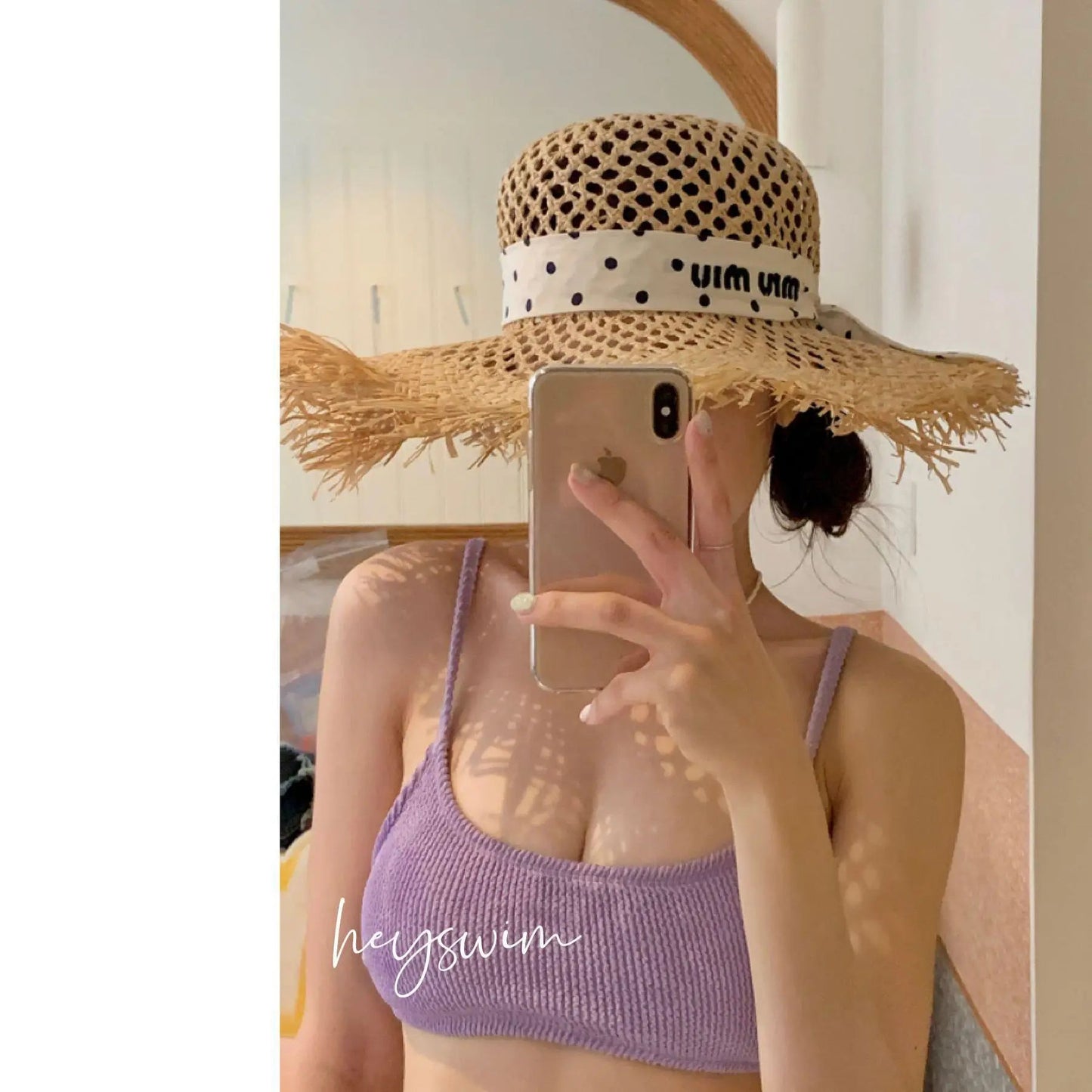 Multicolor Korean Japanese Style Bikini Set Women's Holiday Swimwear Girl's Color Separate Design Fashionable Beachwear